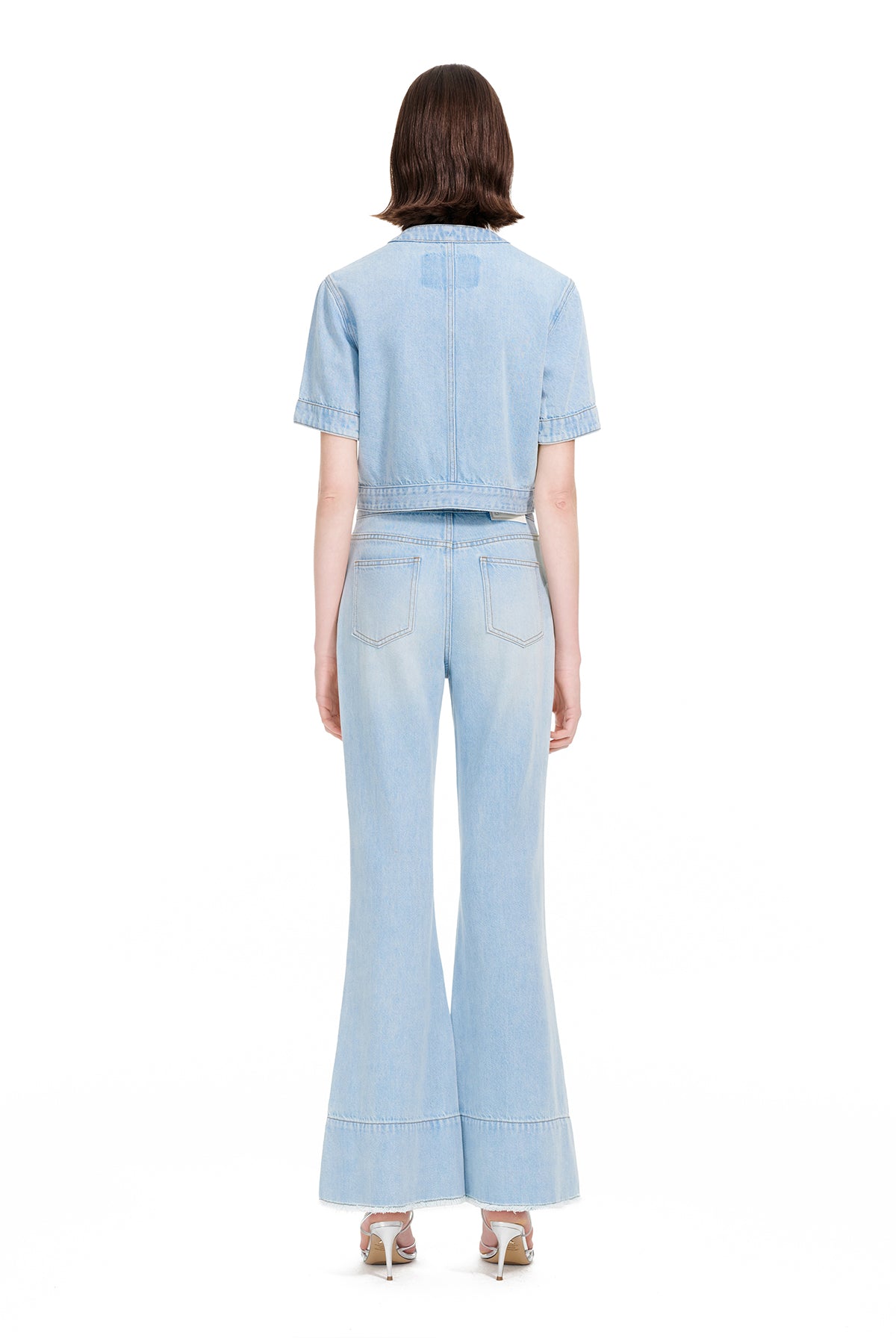YES BY YESIR | Ye Qians Raw-Slit Bell Bottom Jeans with Sculpted Retro Flair-ARSENIA.