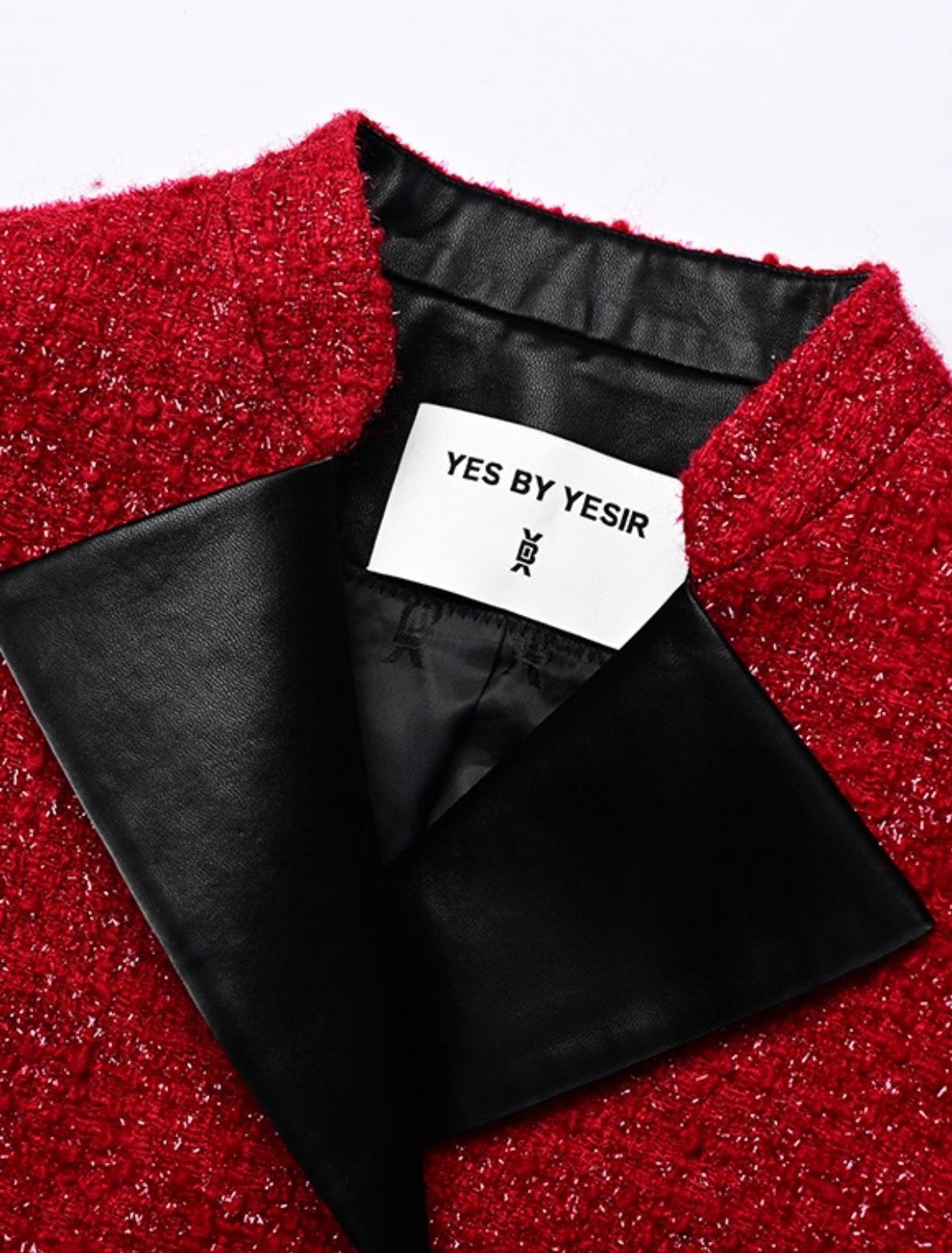 YES BY YESIR Sheep Wool Short Red Jacket - ATTENT.