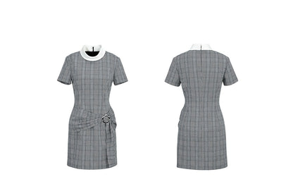YES BY YESIR | Ye Qians Classic Check Dress with Loop Knot  -CAMELLIA.