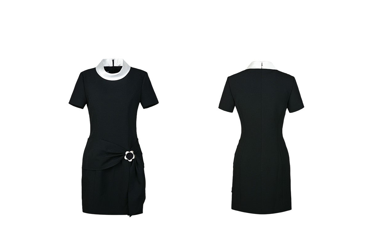 YES BY YESIR | Ye Qians Classic Check Dress with Loop Knot  -CAMELLIA.