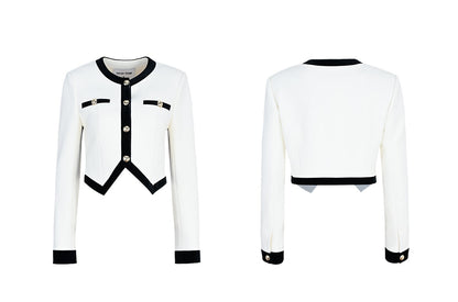 YES BY YESIR Luxury Contrast Short Jacket and Pant Set - CIRCLE.