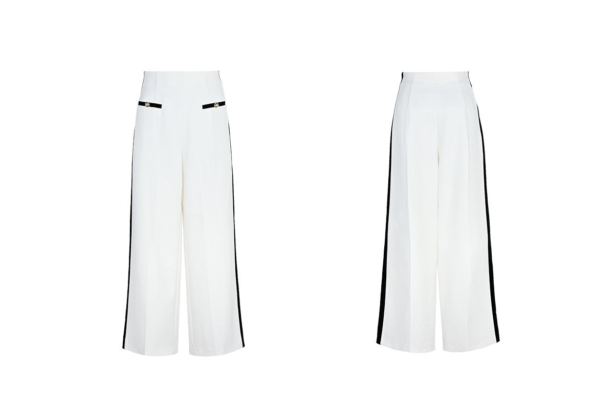 YES BY YESIR Luxury Contrast Short Jacket and Pant Set - CIRCLE.