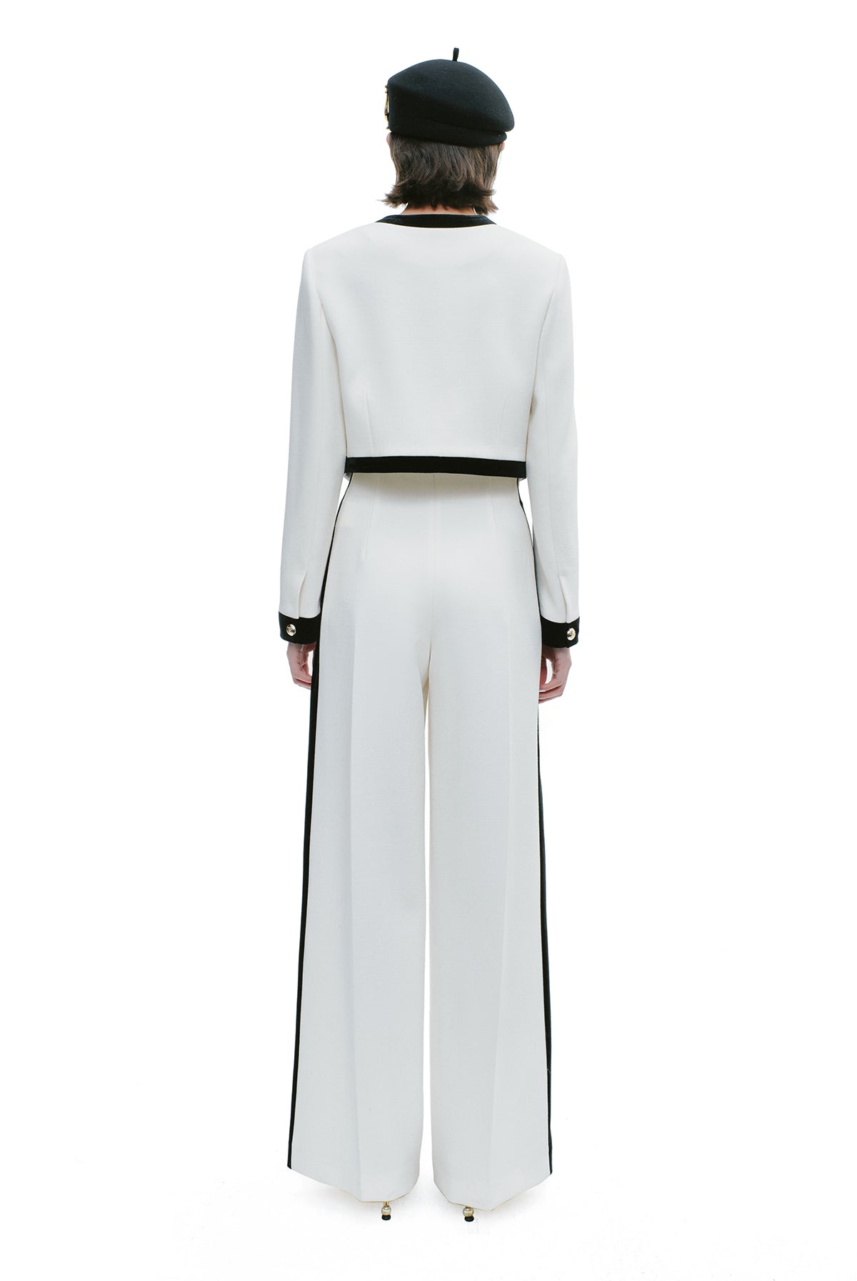 YES BY YESIR Luxury Contrast Short Jacket and Pant Set - CIRCLE.