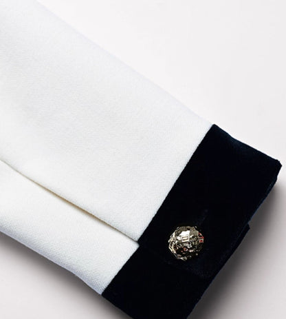 YES BY YESIR Luxury Contrast Short Jacket and Pant Set - CIRCLE.