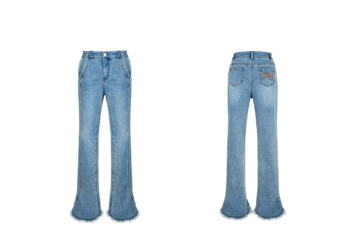 YES BY YESIR Six-Button Horseshoe Bootcut Jeans - COLLIDE.