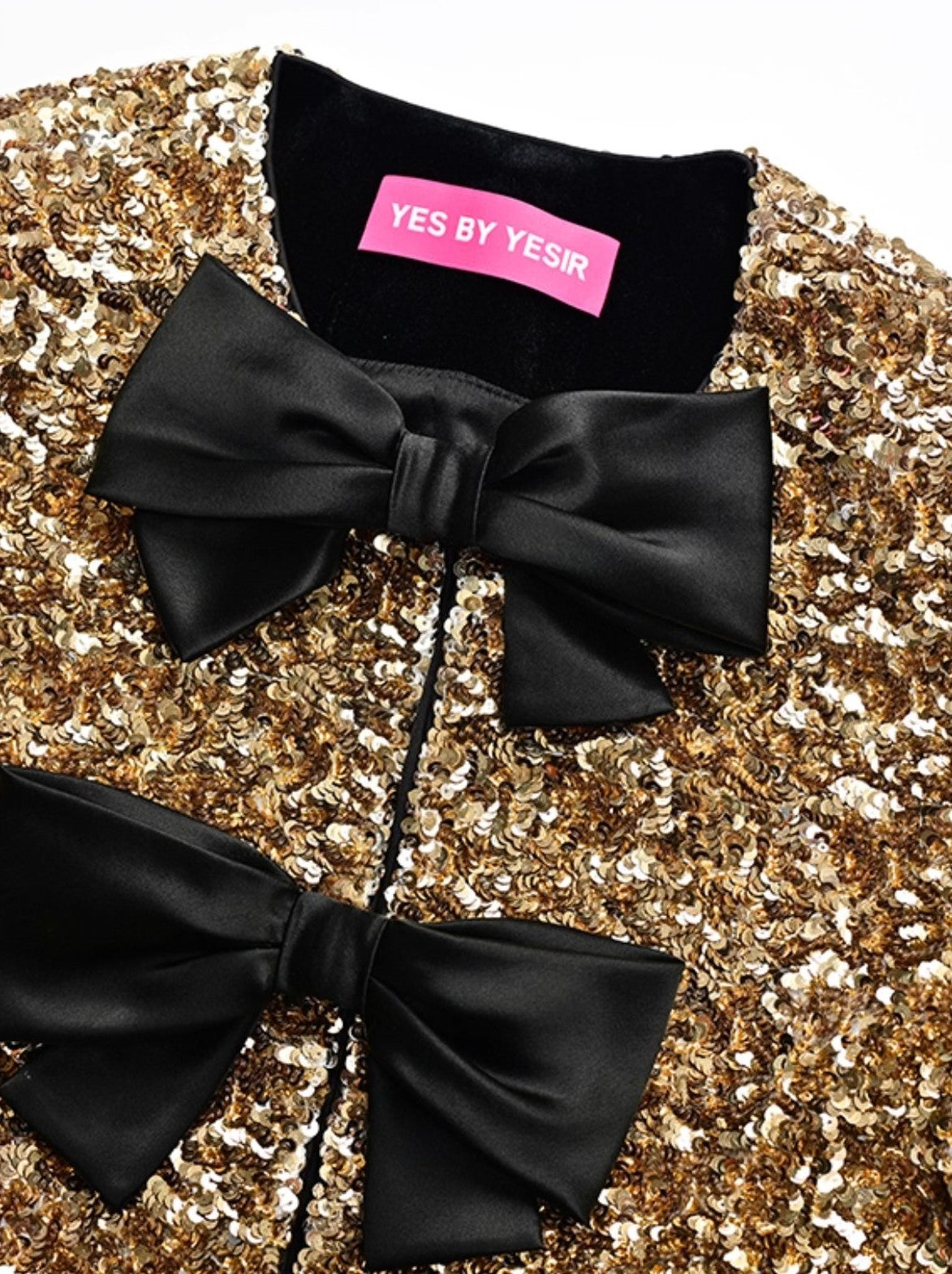 YES BY YESIR  bow decoration loose short skirt suit set - DECO