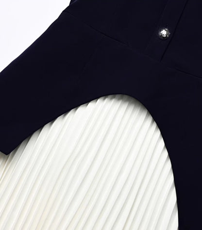 YES BY YESIR | Ye Qians  Artistic Patchwork Dress with Asymmetrical Hem  -DELILAH.