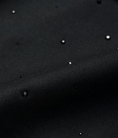 YES BY YESIR  glitter diamond waist strap rhinestone detail coat - DESIRE.