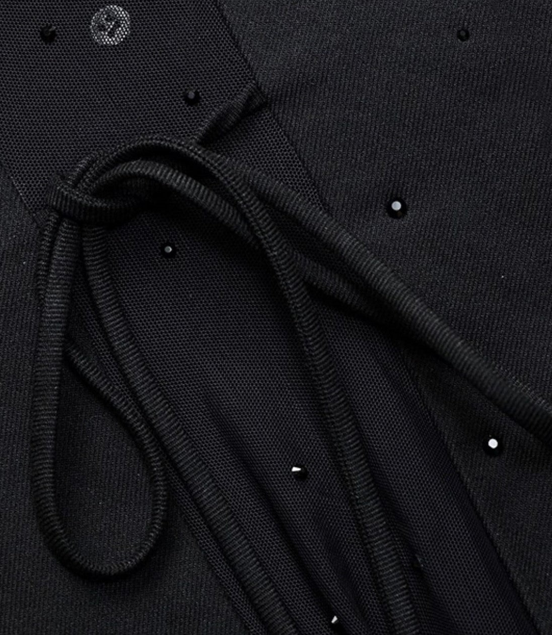 YES BY YESIR  glitter diamond waist strap rhinestone detail coat - DESIRE.