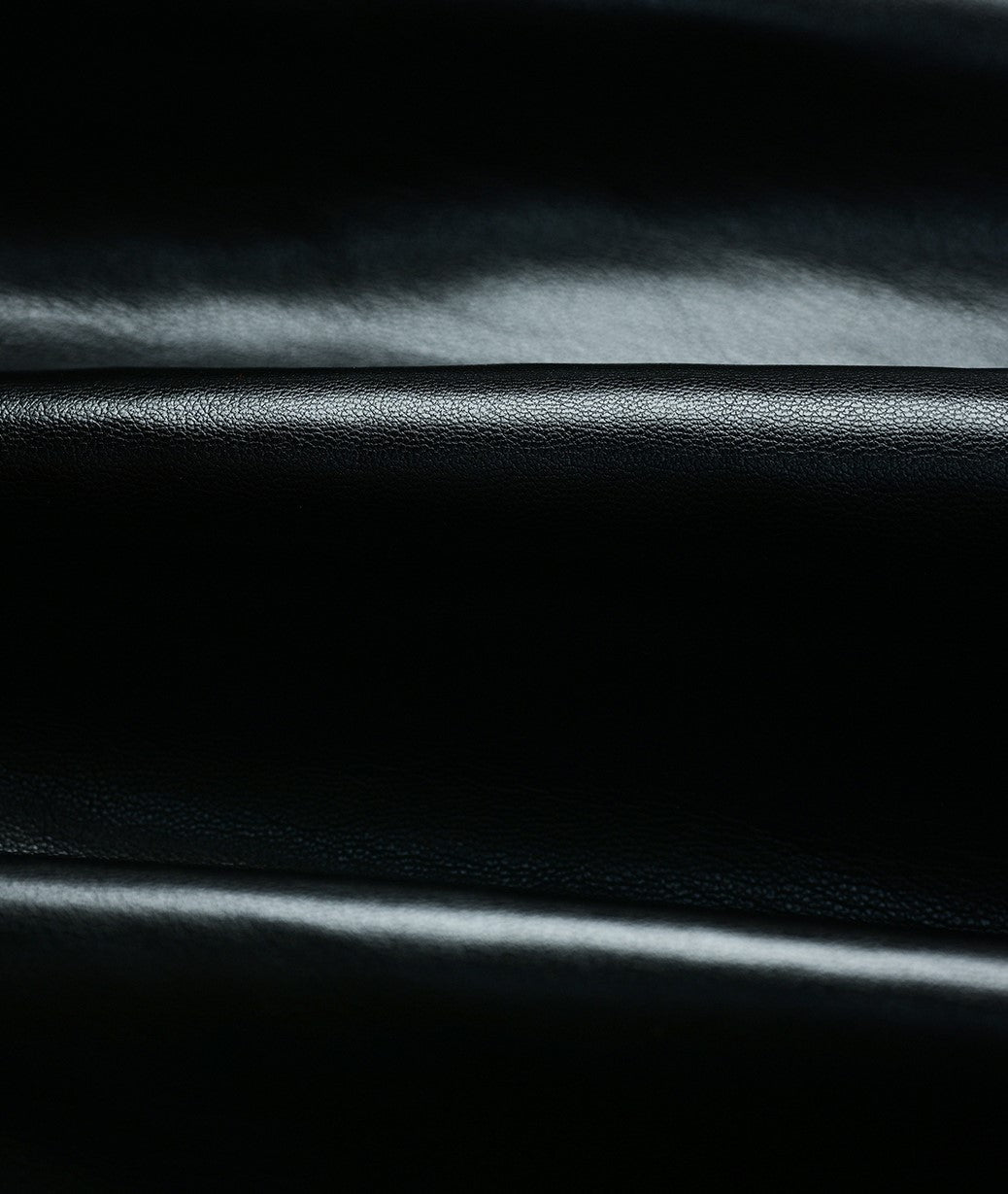 YES BY YESIR calla lily black Monroe long leather trench coat - FEEL.