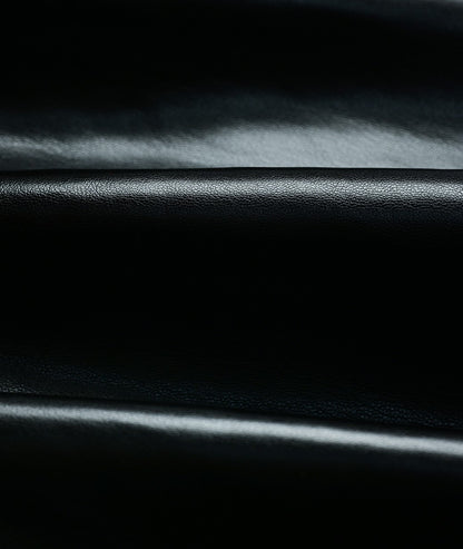 YES BY YESIR calla lily black Monroe long leather trench coat - FEEL.