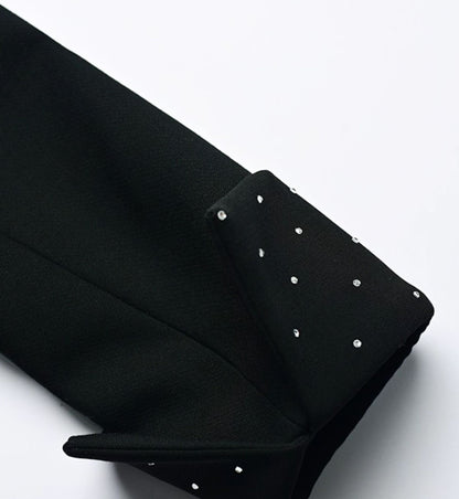 YES BY YESIR Diamond Bow Short Embellished Jacket - FREEZE.