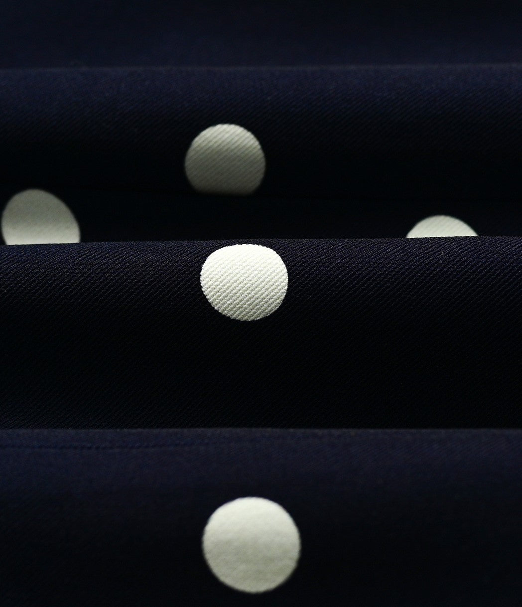 YES BY YESIR | Ye Qian Polka Dot Print Sleeveless Dress with Loop Knot & Deconstructed Charm-GENEVA.