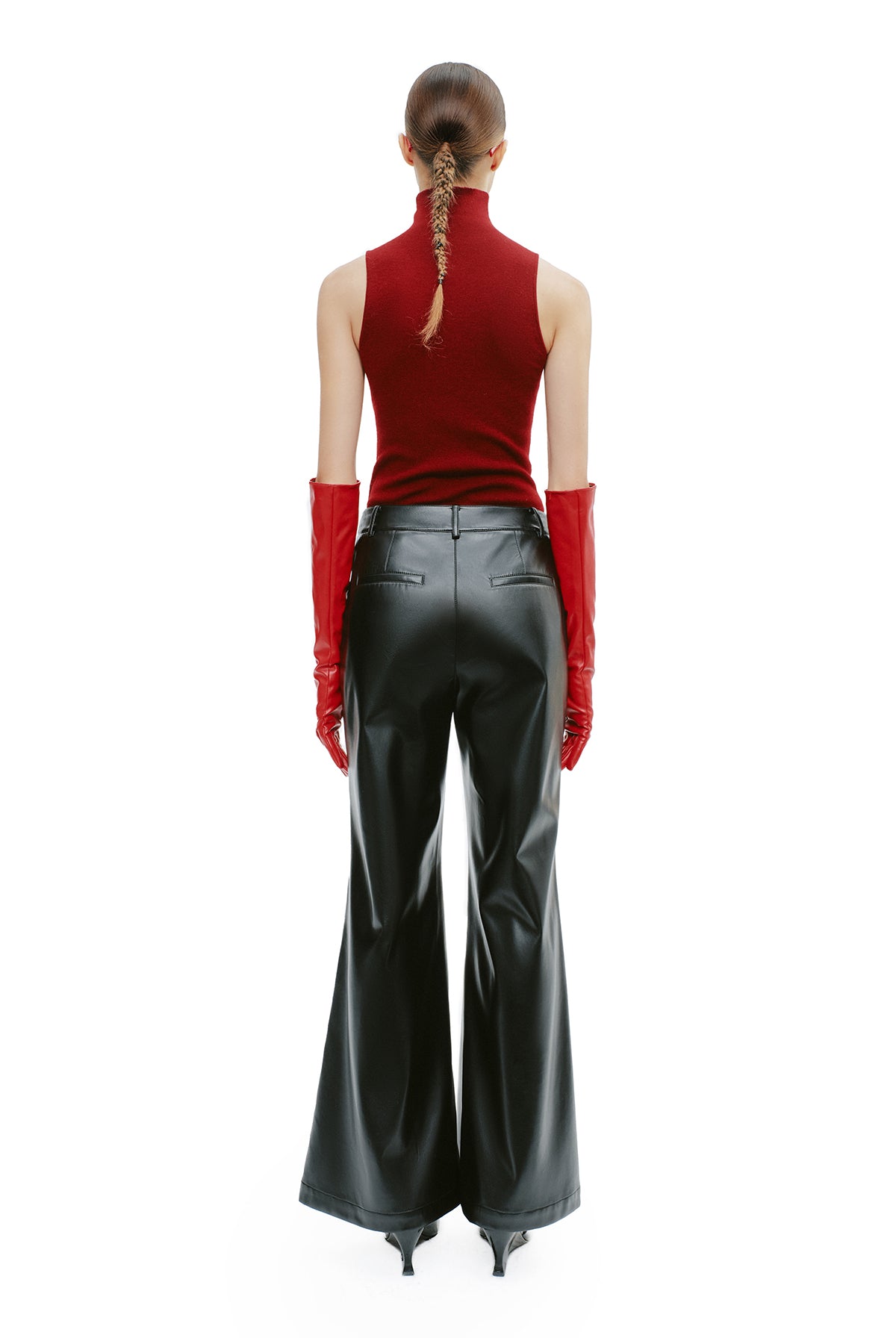 YES BY YESIR  Ribbed texture turtleneck knitted vest - GLORY.