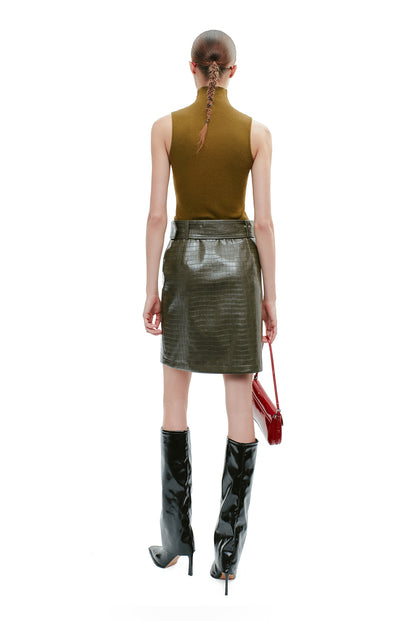 YES BY YESIR  Ribbed texture turtleneck knitted vest - GLORY.