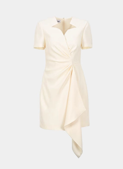 YES BY YESIR | Ye Qians Asymmetrical Slim Dress with Light Star Neckline-ISOLENE.