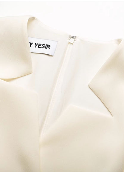 YES BY YESIR | Ye Qians Asymmetrical Slim Dress with Light Star Neckline-ISOLENE.