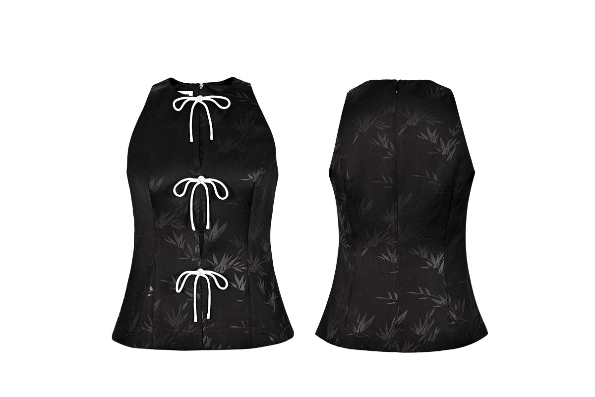 YES BY YESIR | Bamboo Shaved Shoulder Top Jacket and Pant Set -JIAYING.