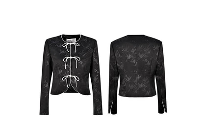 YES BY YESIR | Bamboo Shaved Shoulder Top Jacket and Pant Set -JIAYING.