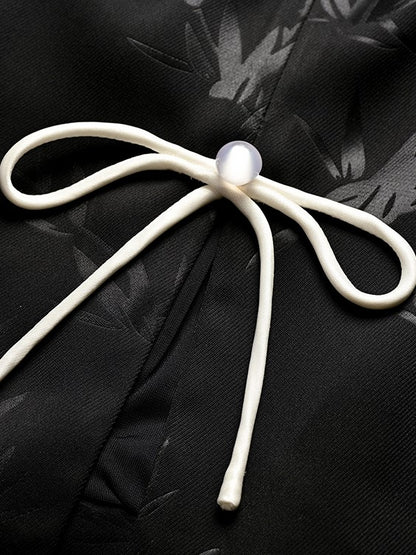 YES BY YESIR | Bamboo Shaved Shoulder Top Jacket and Pant Set -JIAYING.