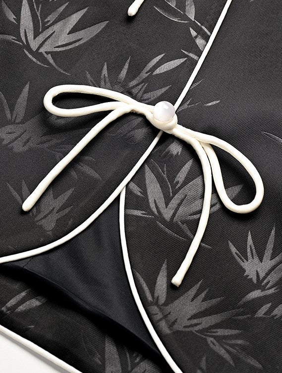 YES BY YESIR | Bamboo Shaved Shoulder Top Jacket and Pant Set -JIAYING.