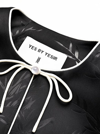 YES BY YESIR | Bamboo Shaved Shoulder Top Jacket and Pant Set -JIAYING.