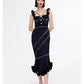 Elegant lace hand-decorated floral slim fishtail  lbd black dress - Kate