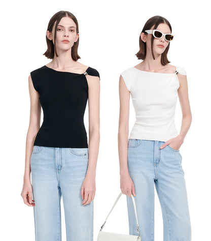 YES BY YESIR | Ye Qian  Luxury Summer Knit Pullover with Polished Minimal Elegance -LILIANA.