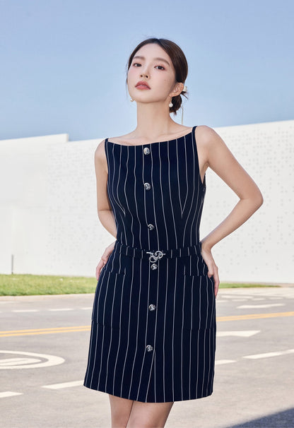 YES BY YESIR | Ye Qians Möbius-Inspired Snake Ring Slip Dress with Sculptural Vest -LILIANA.