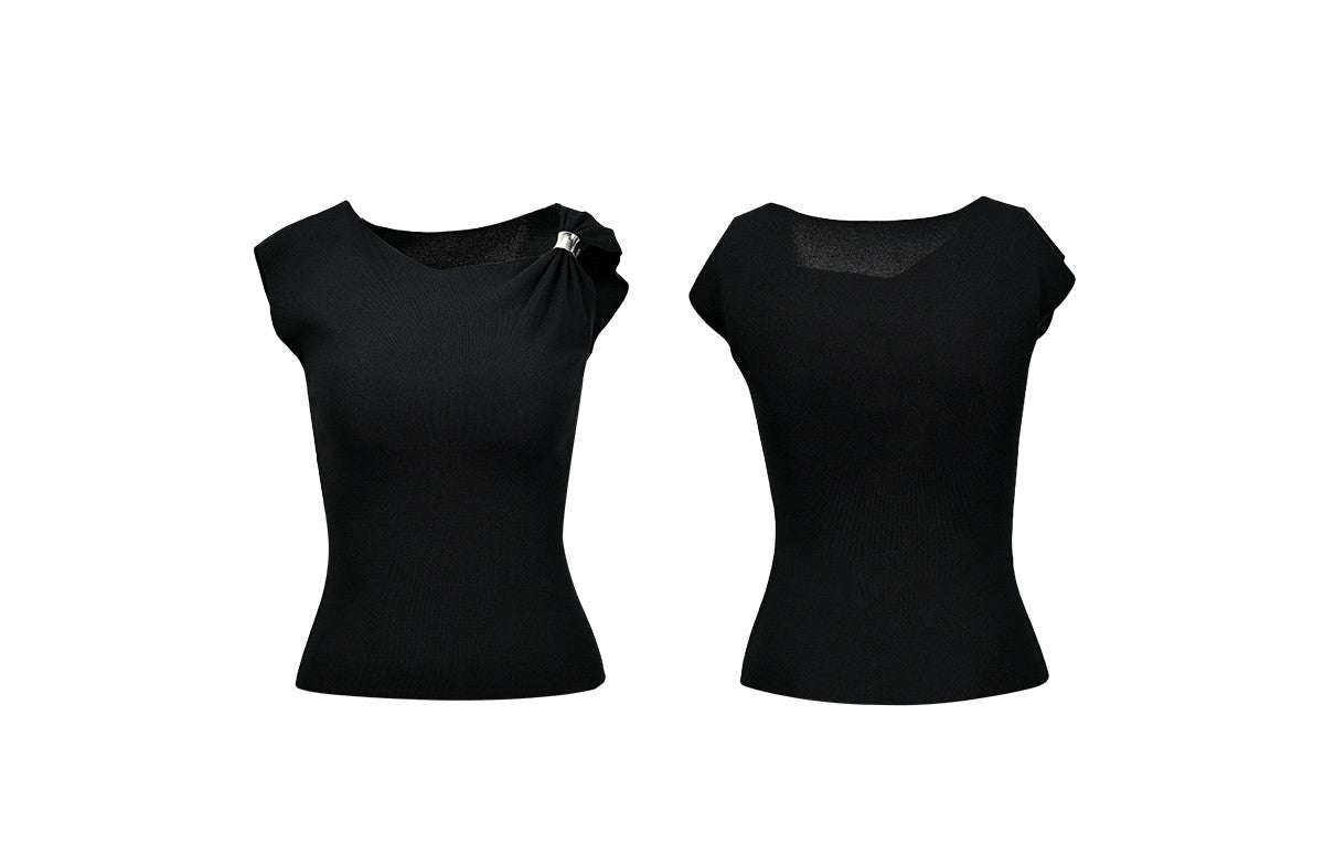 YES BY YESIR | Ye Qian  Luxury Summer Knit Pullover with Polished Minimal Elegance -LILIANA.