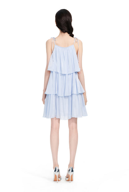 YES BY YESIR | Ye Qians Layered Whisper Mille-Feuille Streamer Gauze Dress -LORELLA.
