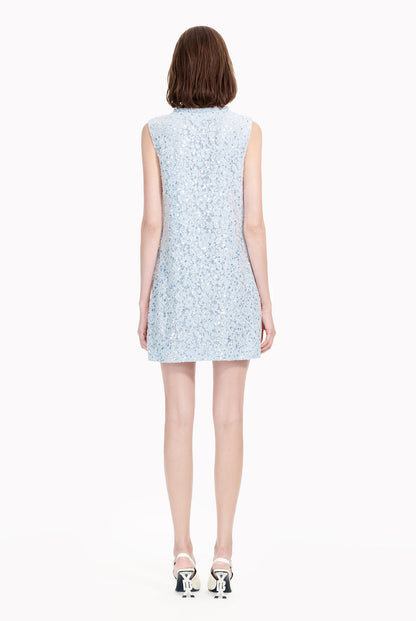 YES BY YESIR | Ye Qians Sequin-Laced Sleeveless Dress -LUMARIA.