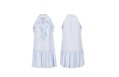 YES BY YESIR | Ye Qians Streamer Yarn Ruffled Halterneck Dress -LYANNA.