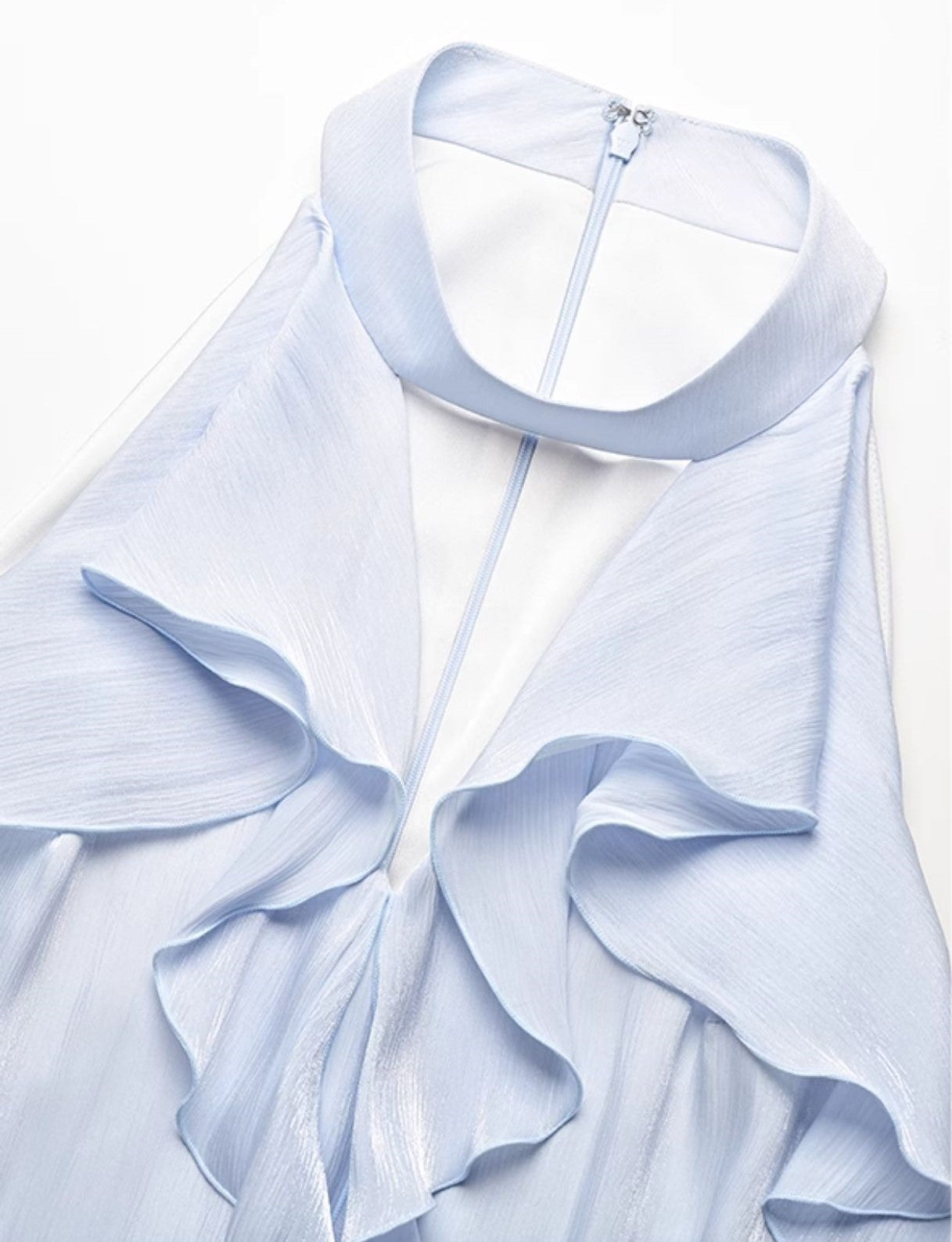 YES BY YESIR | Ye Qians Streamer Yarn Ruffled Halterneck Dress -LYANNA.