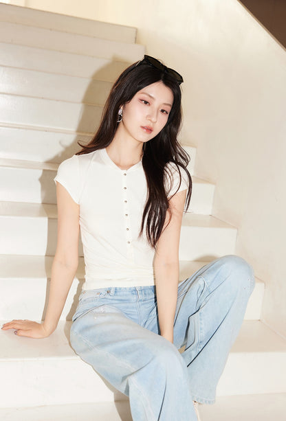 YES BY YESIR | Ye Qians Deconstructed High-Elastic T-Shirt - MARISSA