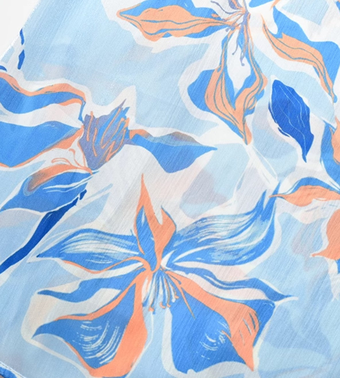 YES BY YESIR |Ye Qian Streamer Yarn Print Strappy Dress with Sunset Flow - MELANIA.