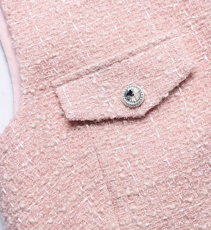 YES BY YESIR  pink diamond short sleeveless dress - MEMO.