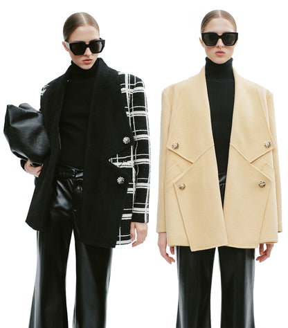 YES BY YESIR Sheep Wool Deconstructed Woolen Jacket - NARM.