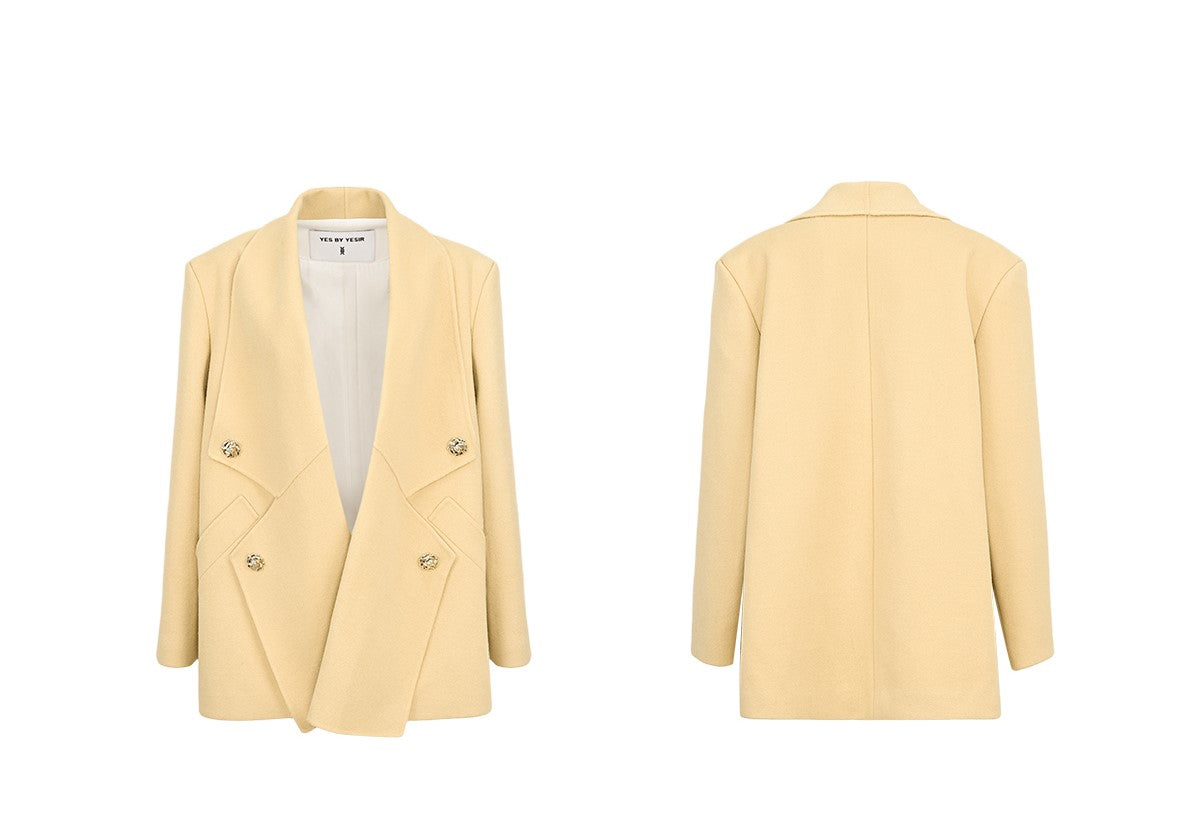 YES BY YESIR Sheep Wool Deconstructed Woolen Jacket - NARM.