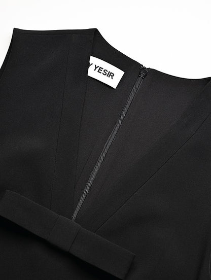 YES BY YESIR | Ye Qians Straight Silhouette Sequin Patchwork Dress -NOEMARA.