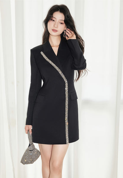 YES BY YESIR  luxury long sleeve short suit dress - OFSET.