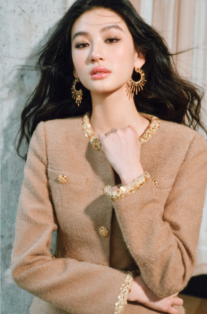 WANGXO | Milky Way Meteor Tweed Hand-Woven Two-Piece Outfit Set-NORA.