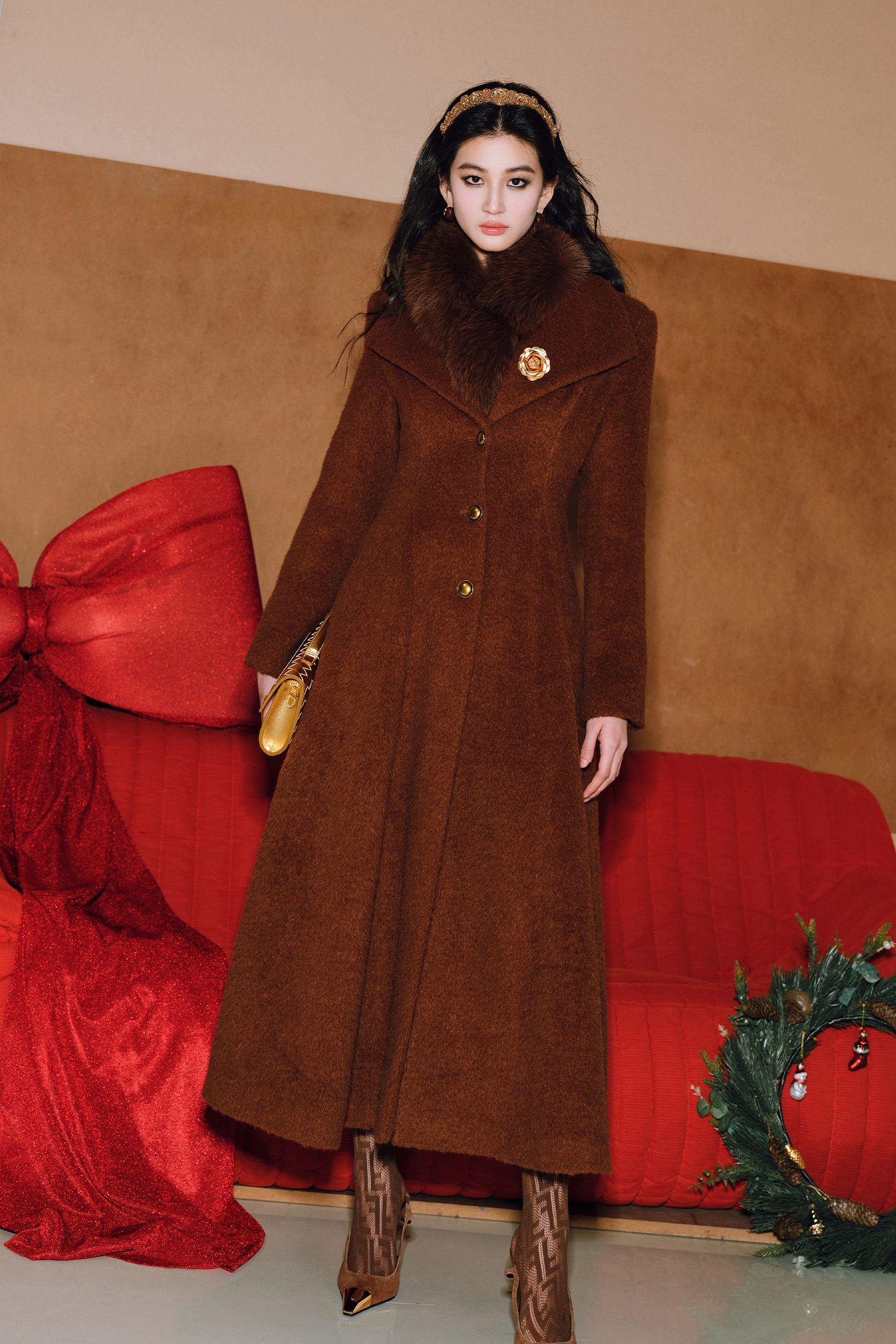 WANGXO | Luxury Alpaca Wool & Rabbit Hair Blend Long Coat -MIRA.