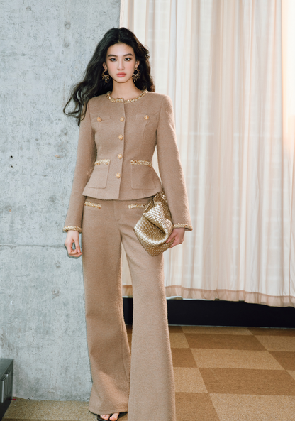 WANGXO | Milky Way Meteor Tweed Hand-Woven Two-Piece Outfit Set-NORA.