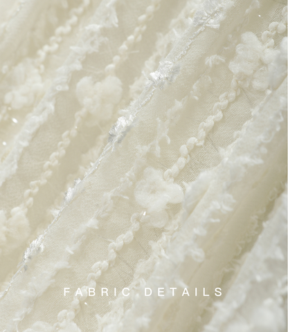 WANGXO | 3D Granular Jacquard Micro-Wrinkle Streamer V-Neck Top & Skirt Set- ADA.