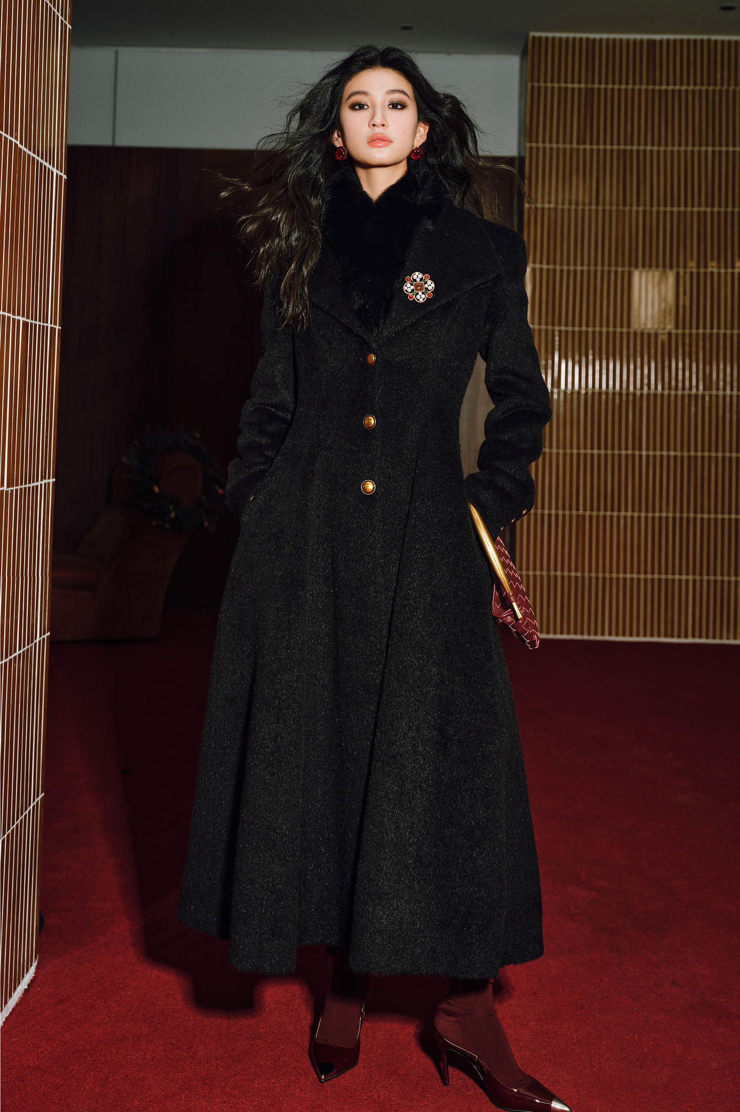 WANGXO | Luxury Alpaca Wool & Rabbit Hair Blend Long Coat -MIRA.