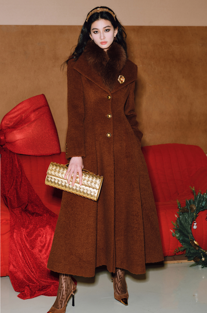 WANGXO | Luxury Alpaca Wool & Rabbit Hair Blend Long Coat -MIRA.