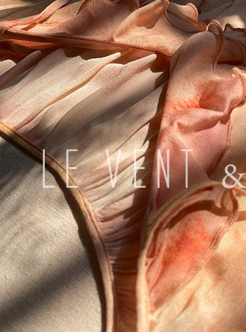 LE VENT& TES AILES Spring summer elegant multicolor silk smudged floral shirt skirt-ENE