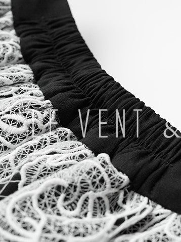 LE VENT&TES AILES French embroidery lace elegant A-line fill skirt-ESME