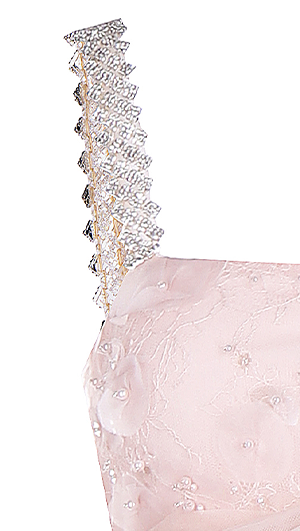 Wardrobes by Chen Luxury Fog Pink Round Neck Sleeveless Chiffon Dinner Dress-Nini